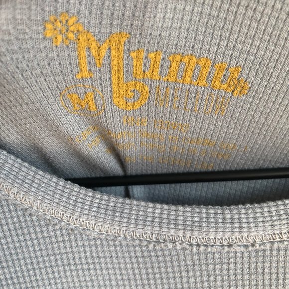 Show Me Your Mumu Sleep All Day Thermal Blue Shirt - Picture 4 of 8